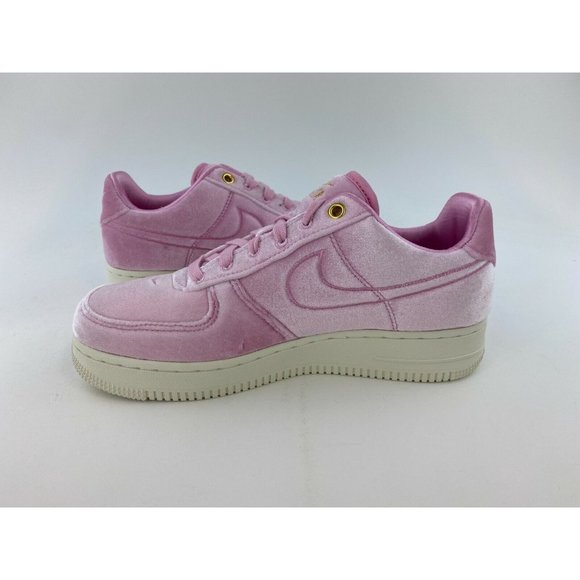 Nike Air Force 1 Low 07 Premium Pink Velour Women's Size 6 Sneakers - Picture 12 of 13